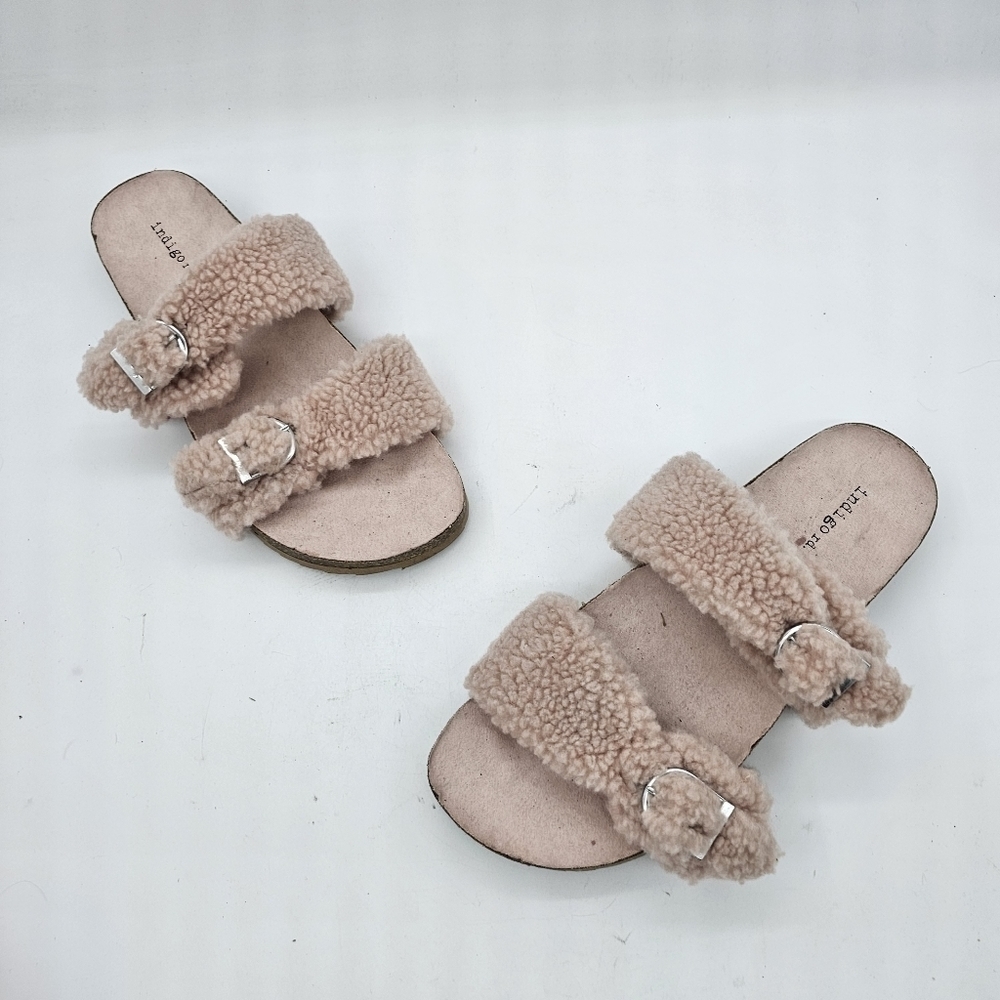 NWOB Indigo Rd Sally2 Womens Pink Faux Fur Slip On Slides Sandals Shoe Size 10 - Picture 8 of 10